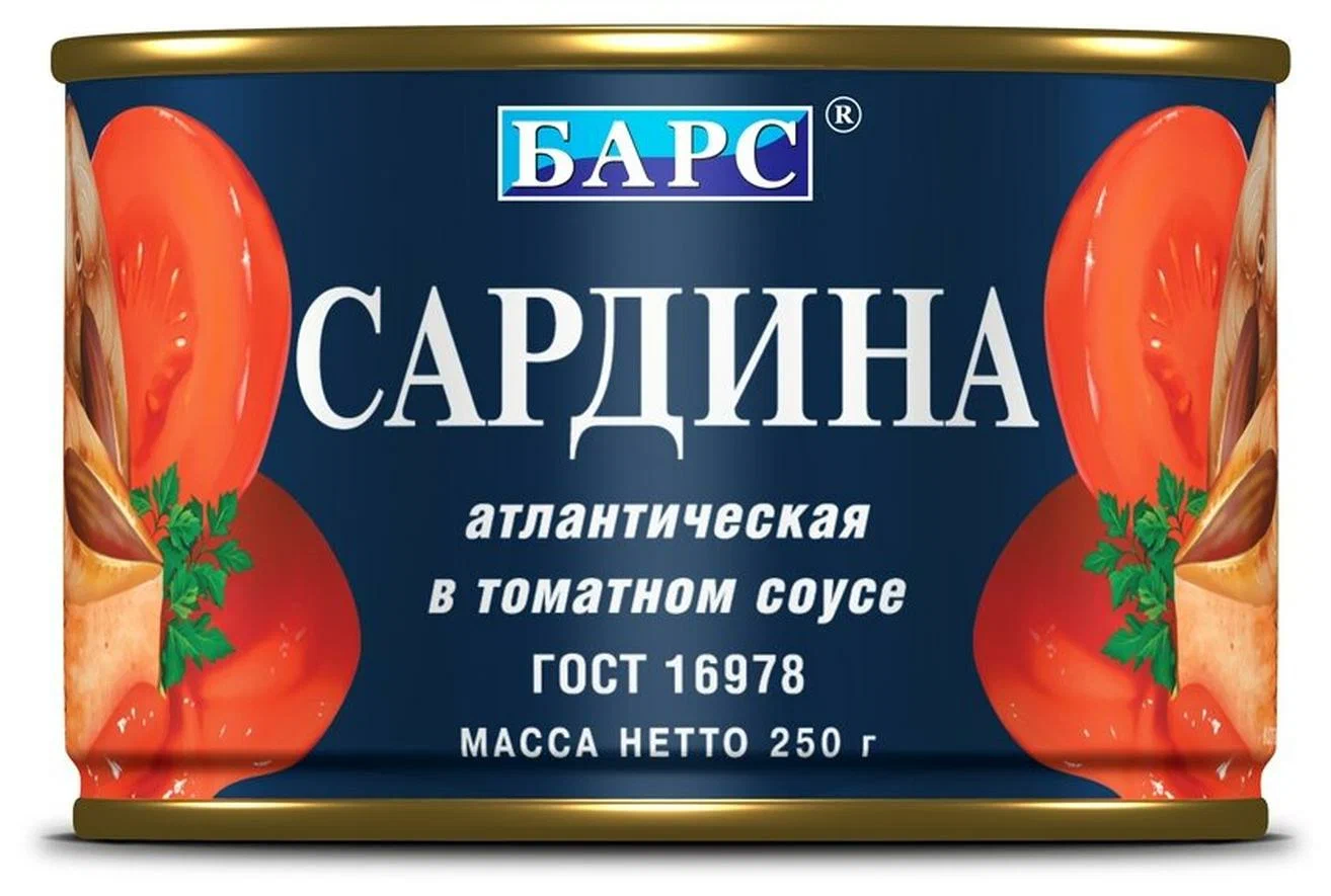 Сардина в томатном соусе Барс 250г